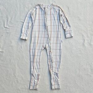 Brixton Brixton Cream Plaid Bamboo Zip Romper 12-18M
